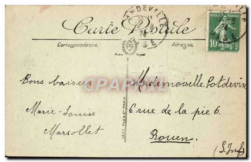 Beauvais — A Estátua de Jeanne Hachette — LL. n°129 - Verso