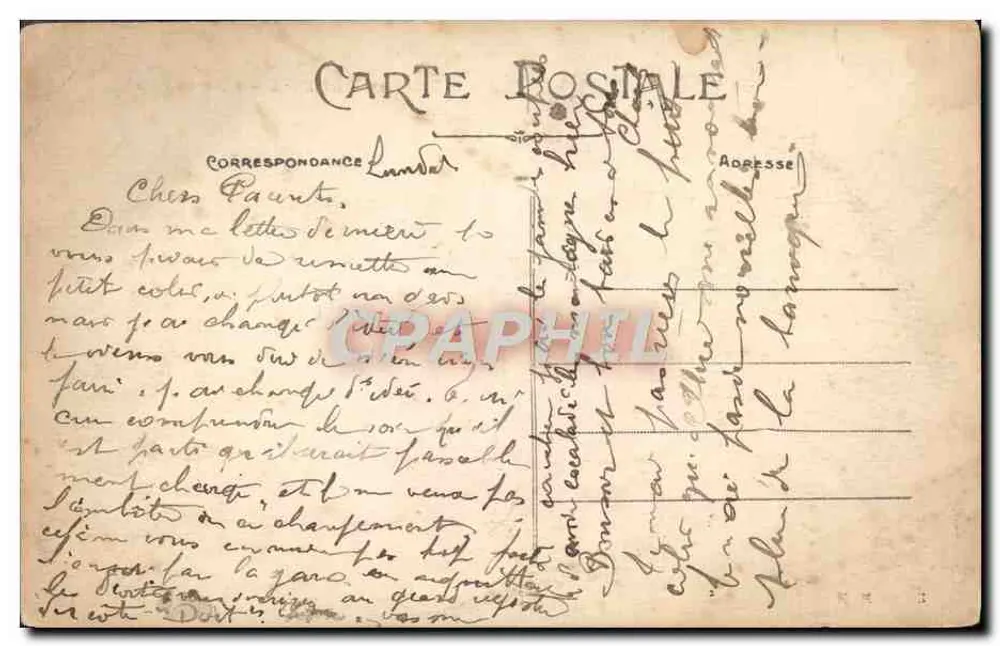 Saint-Étienne — Hotel de Ville — Editor M. M. n° 210 - Verso