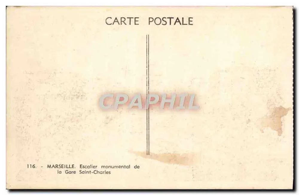 Marseille — Monumentaler Treppenaufgang der Bahnhof Saint-Charles — 116 - Rückseite