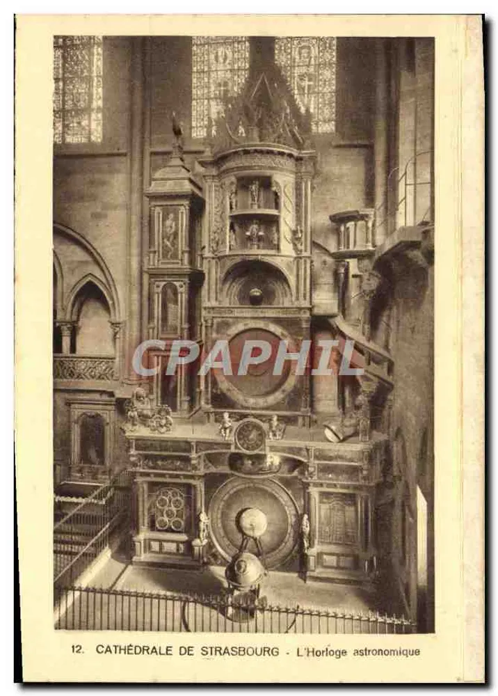 Strasbourg-Kathedrale — Die astronomische Uhr — C°* Vereinigung der mechanischen Künste — Strasbourg - Vorderseite