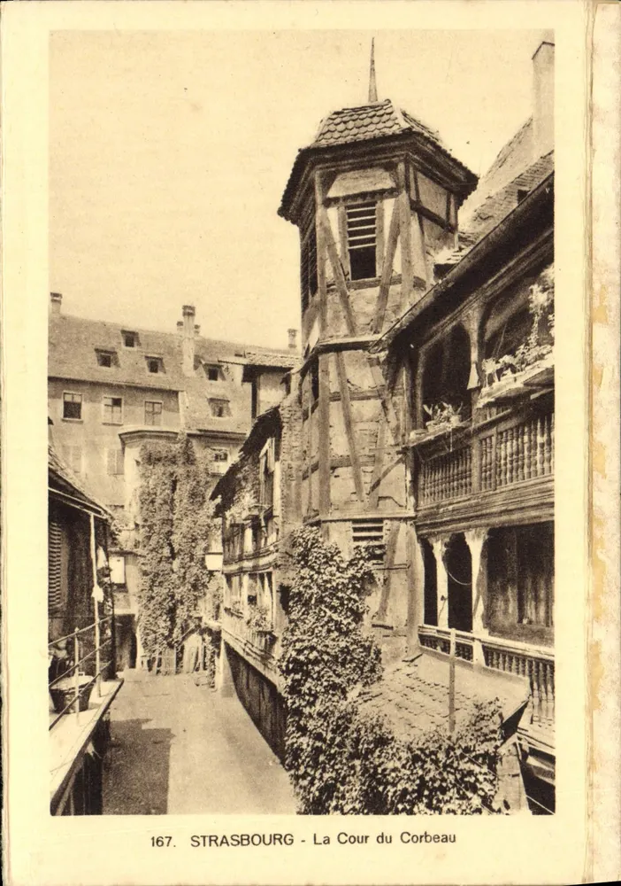 Strasbourg - A Cour do Corvo — editor C° Alsacienne dos Arts Mecânicos, n° 167 - Frente