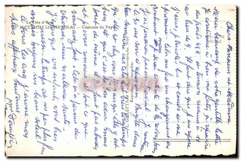 निस — पर्गोला के बीच — प्रदेश के वस्त्र - पीछे