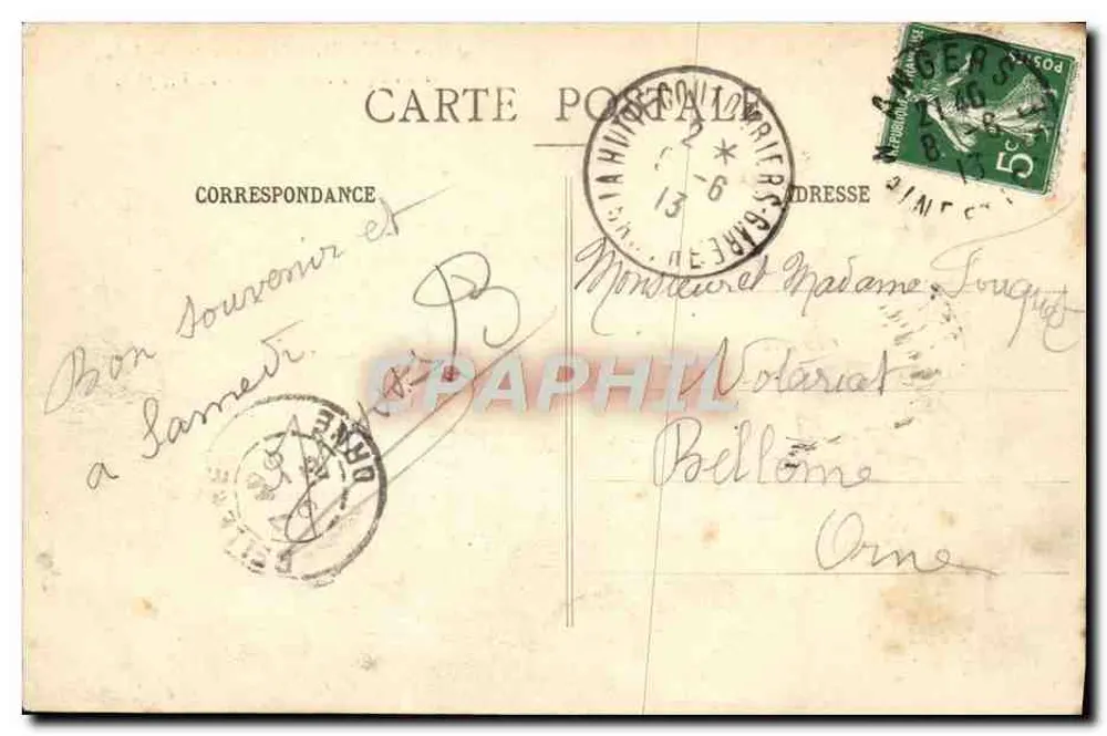 Angers - Panorama aus der Luft in Richtung Kirche Saint-Laud - L. V., phot. n°383 - Rückseite