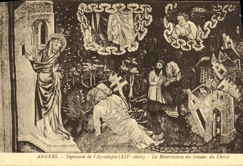 Angers — Tapestry of the Apocalypse (14. Jahrhundert) — Die Auferstehung der Zeugen Christi - Vorderseite