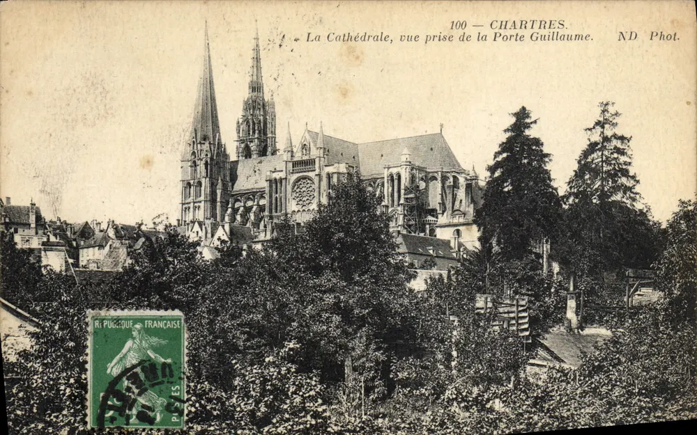 Chartres — Die Kathedrale, Ansicht vom Porte Guillaume — ND Phot. n°100 - Vorderseite