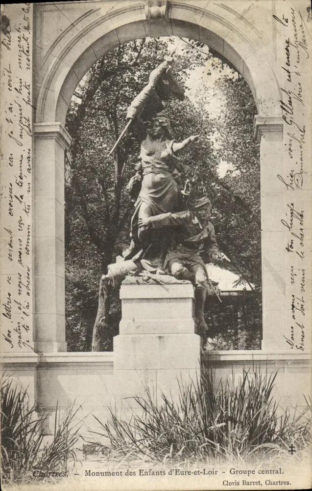 Chartres - Denkmal der Kinder von Eure-et-Loir - Zentralgruppe - Clovis Barret - Vorderseite