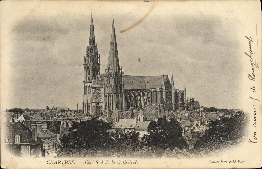Chartres — Lado sul da Catedral — Collections ND Phot - Frente