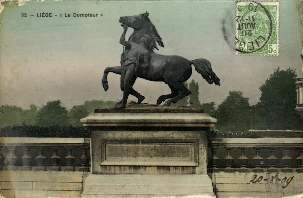 Liège — « O Dompteur » — Editado pelo Grande Bazar da Place Saint-Lambert, n°32 - Frente