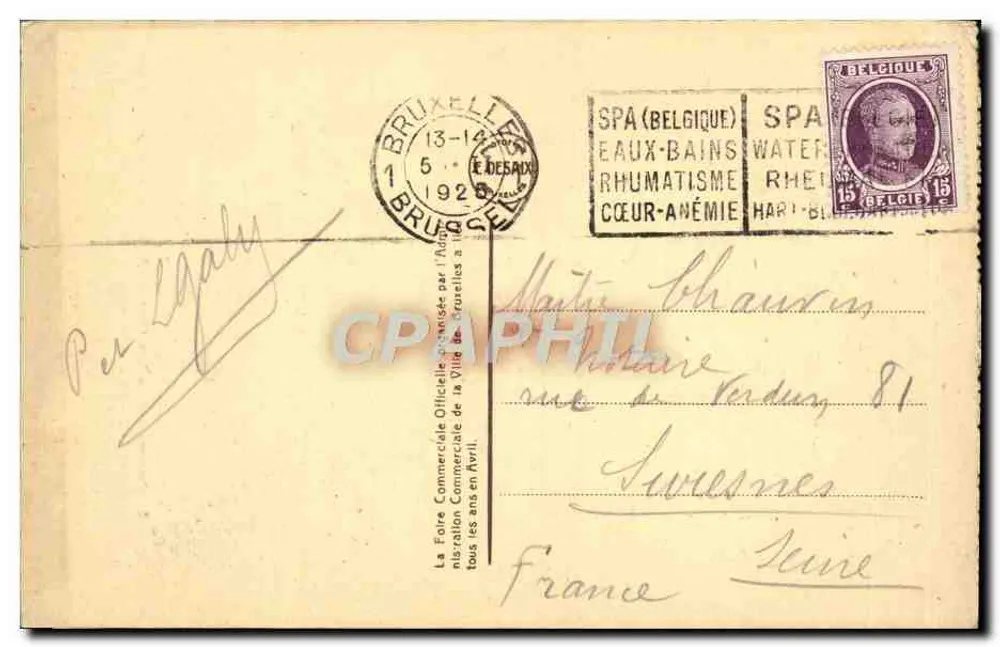 Bruxelas — Velha Casa do Pão (Casa do Rei) — E. Desaix, Bruxelas - Verso