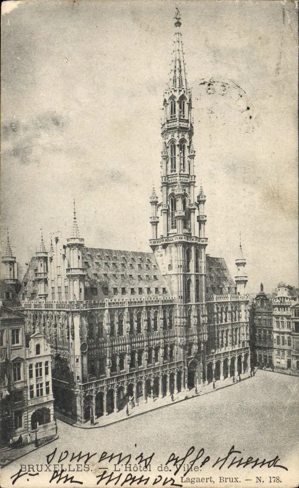 Bruxelles — L'Hôtel de Ville — éditeur Lagaert, Bruxelles — N. 178 - Frente