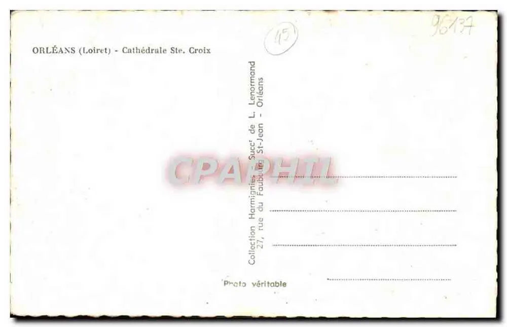 Orléans — Catedral Santa Cruz — Foto Harmonie de L. Lenormand - Verso