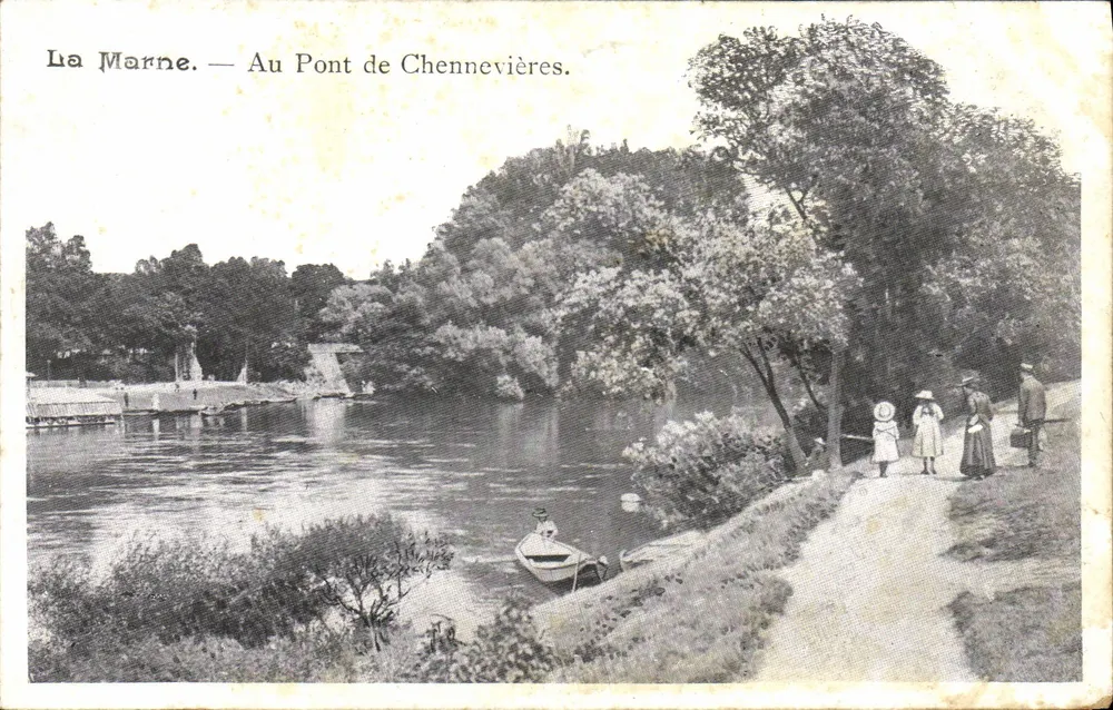 La Marne — No Ponte de Chennevières — Editor: Chicorée Droulers - Frente