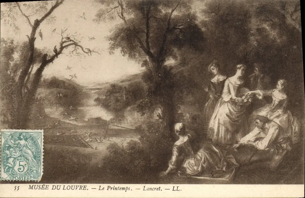 Museu do Louvre — O Primavera — Lancret — LL. — n°55 - Frente