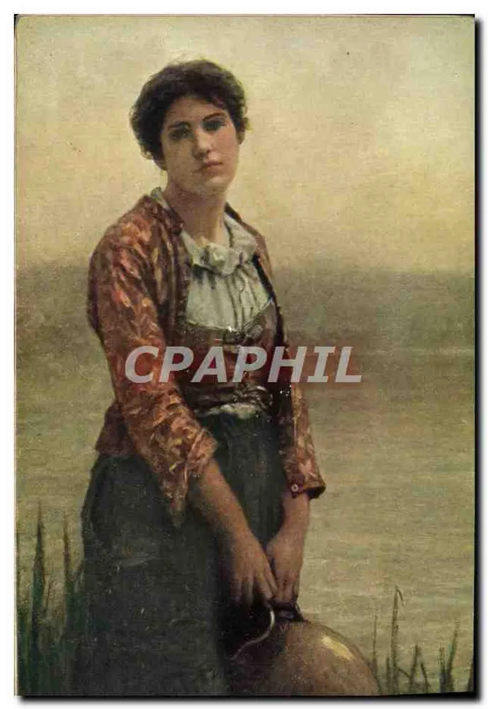 Jeune femme au bord de l'eau — peinture — éditeur Ridgway Knight, n° 102 - Voorkant