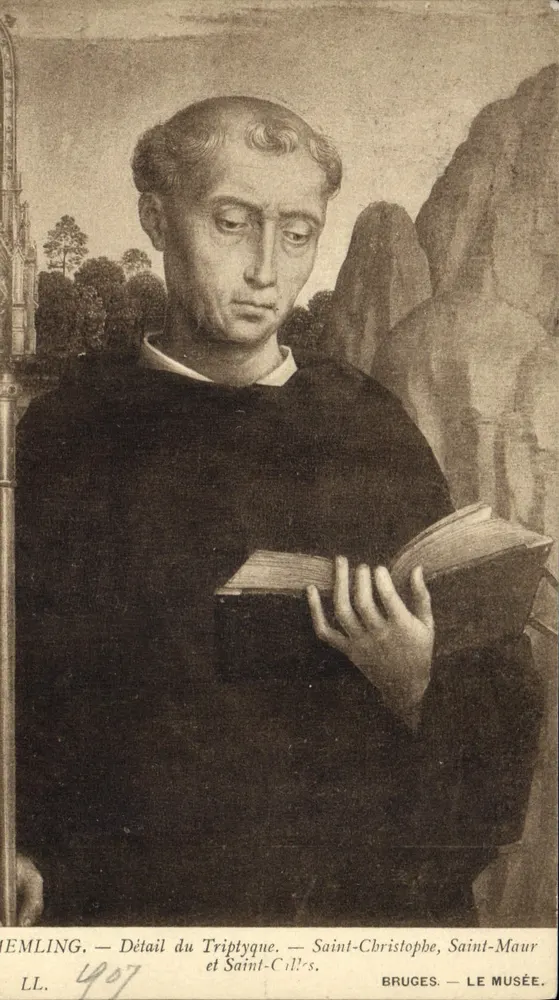 Saint-Christophe, Saint-Maur und Saint-Cilliers — Detail des Triptychs — Heemling — Brügge — Das Museum - Vorderseite