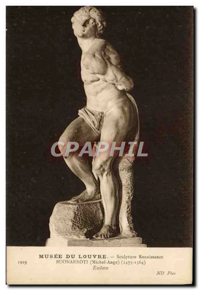 Musée du Louvre — Renaissance-Statue — Buonarroti (Michelangelo) 1475-1564 — Sklave - Vorderseite