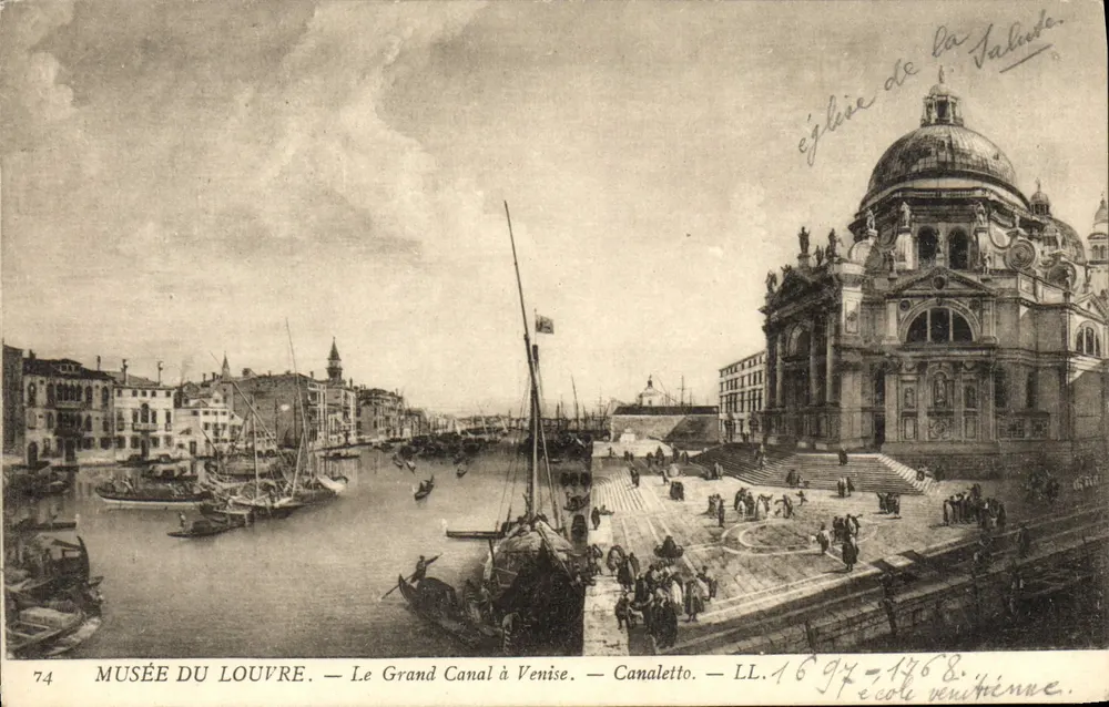 Der Große Kanal in Venedig — Kirche der Salute — Musée du Louvre — Canaletto — Venedig-Schule - Vorderseite