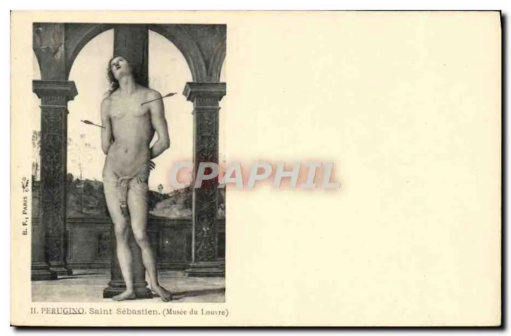 São Sebastião — pintura de Piero Perugino — editada por B. F. Paris - Frente