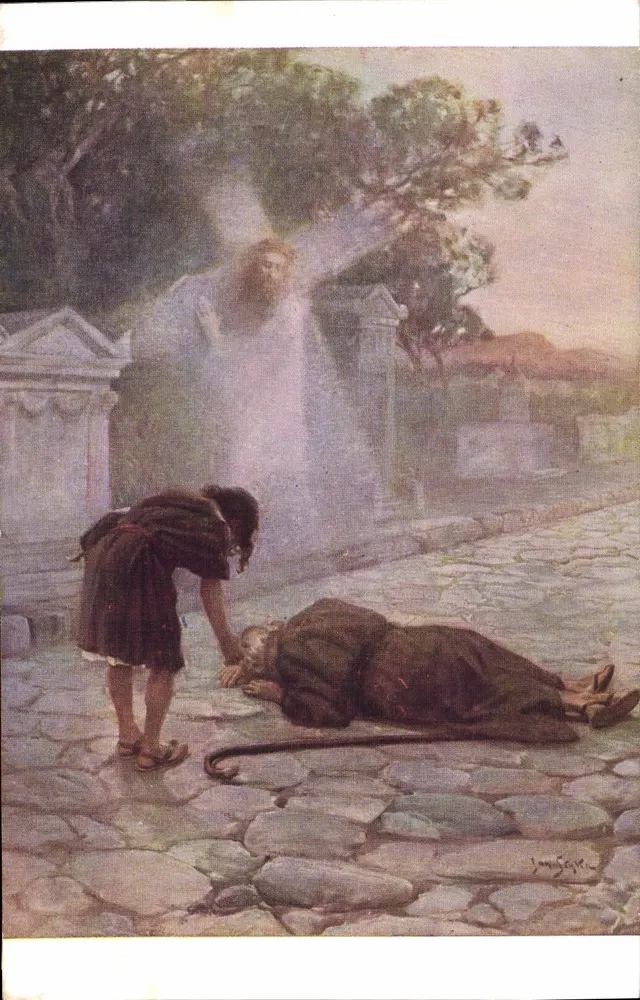 A reunião de Jesus com o jovem — pintura de Jan Štýka — editor Salon de Paris, n° 444 - Frente