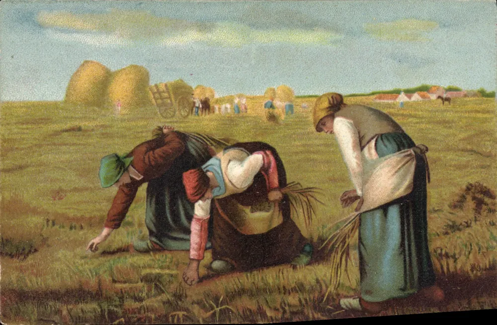 Colheita de trigo — Cena de campo — K. F. editores Paris, Série 585 - Frente