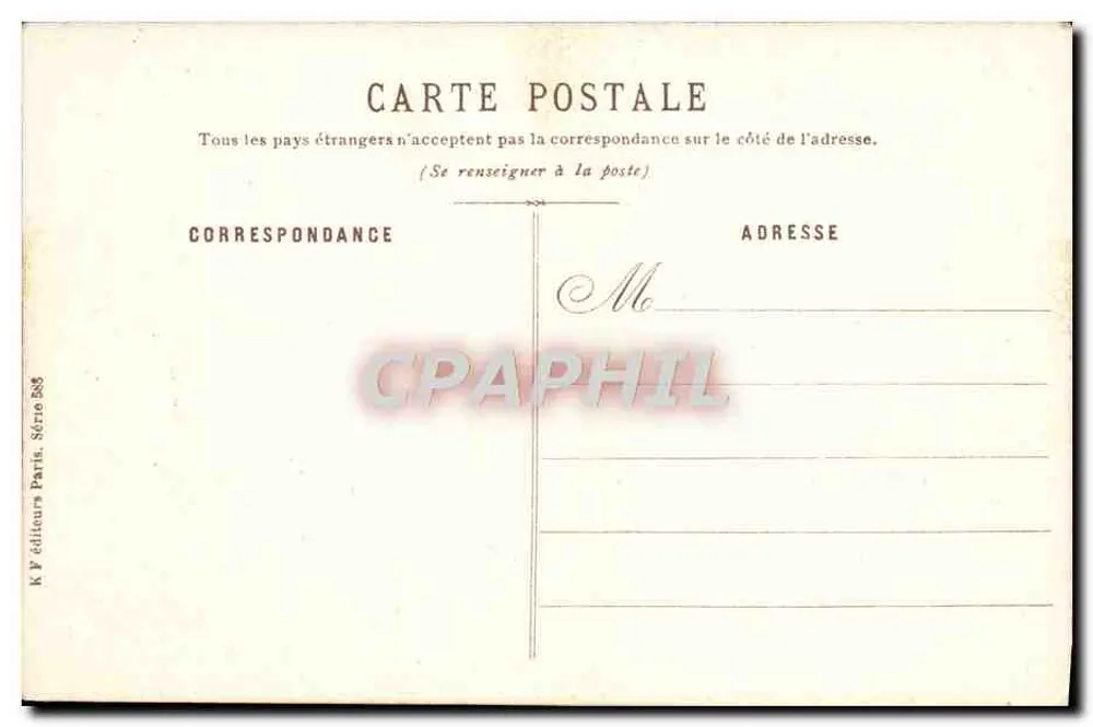 Colheita de trigo — Cena de campo — K. F. editores Paris, Série 585 - Verso