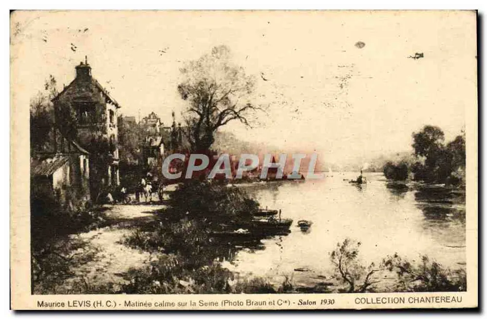 Ruhige Morgenstimmung auf der Seine — Gemälde von Maurice LEVIS (H.C.) — Photo Braun et C° — Salon 1930 — Sammlung Chantereau - Vorderseite