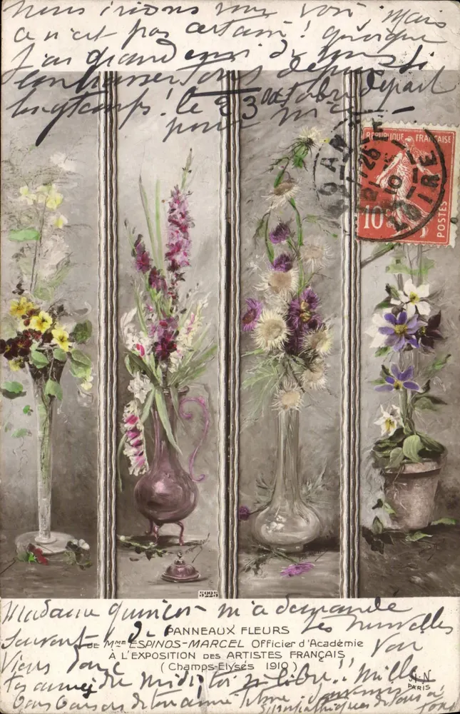 Blüten — Ausstellung französischer Künstler — Frau Espinosa-Marcel, Champs-Élysées 1910 - Vorderseite
