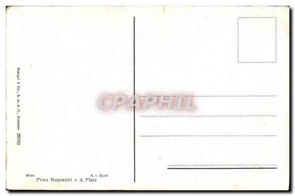 Prinz Ruprecht v. d. Pfalz — Stengel & Co. m. b. H., Dresden — n° 297701 - Verso