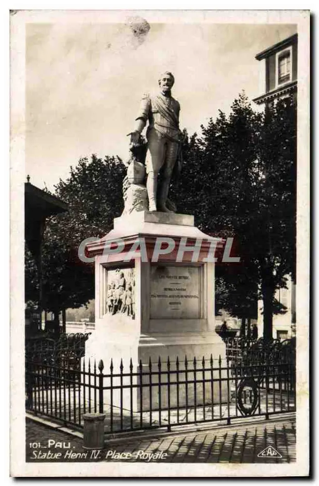 Pau. Estátua de Henri IV. Praça Real — editor C.A.C. n°101 - Frente