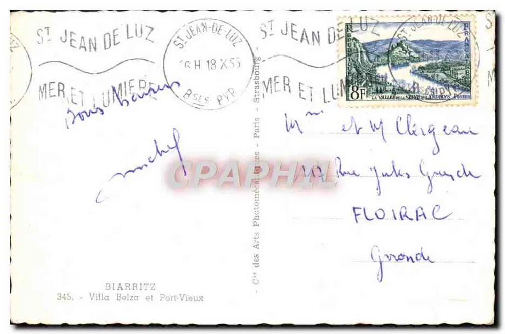Villa Belza und Altport — Biarritz — C° des Arts Photomécaniques - Rückseite
