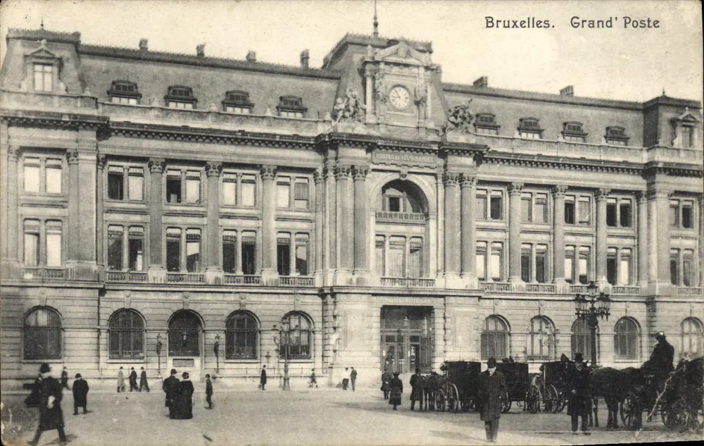 Bruxelas. Grand' Poste — Editor: Magasins de la Bourse, número de série não visível - Frente