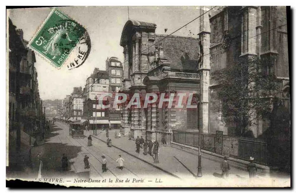 Le Havre — Notre-Dame und die Rue de Paris — LL. - Vorderseite