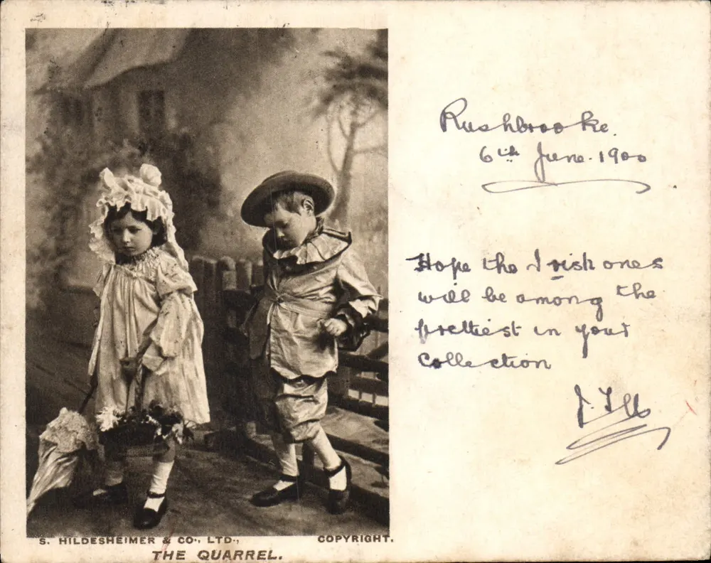 Dois crianças em traje — S. Hildesheimer & Co. Ltd., The Quarrel — 1900 - Frente