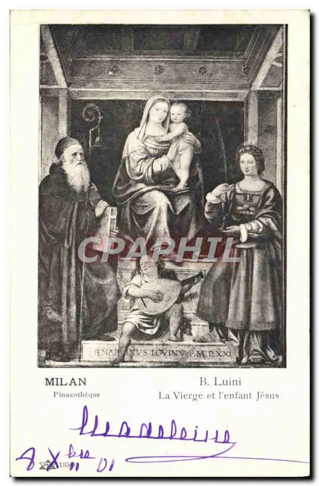 Milão - A Virgem e o Menino Jesus — B. Luini — Pinacoteca - Frente