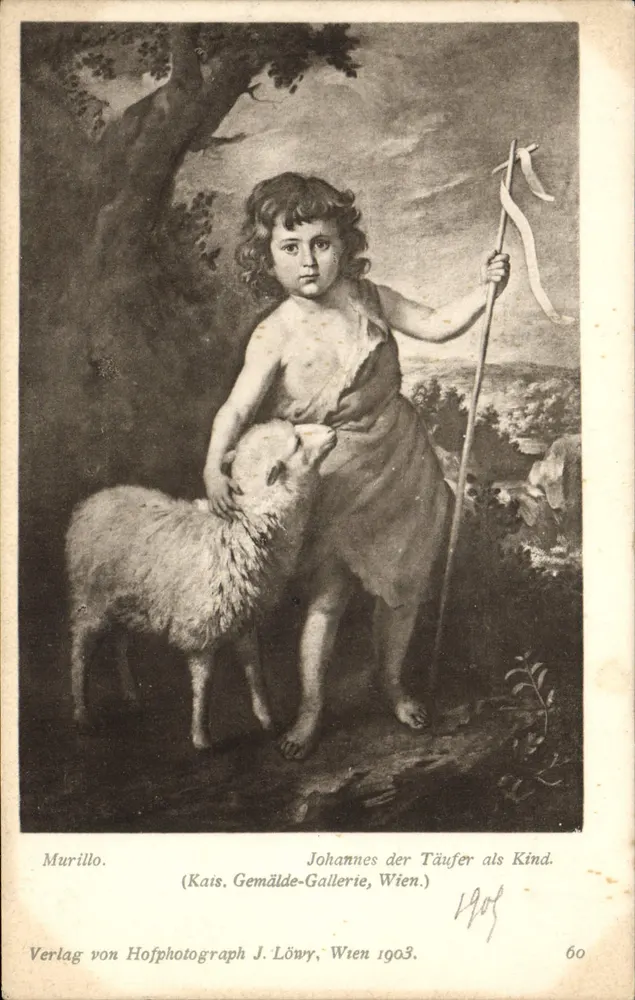 Johannes o Baptista como Criança — Murillo — Verlag von Hofphotograph J. Löwy, Viena 1903 - Frente