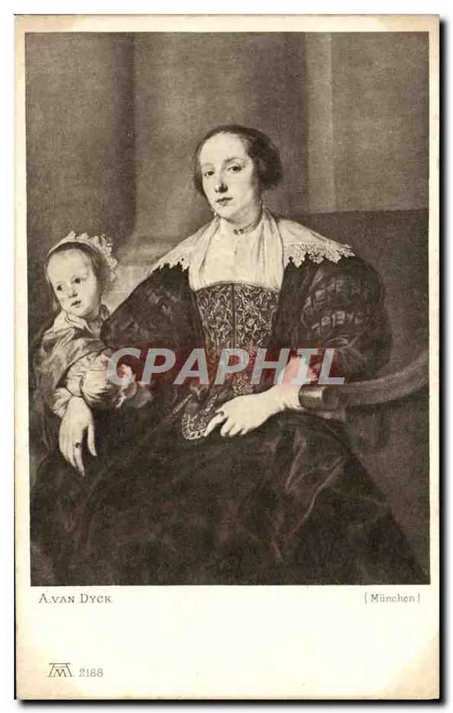 Madame Van Dyck — Retrato com criança — F.A. Ackermann, série 214 - Frente