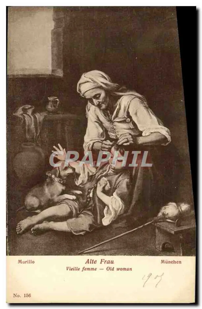 Alte Frau — Murillo — München 156 - Vorderseite