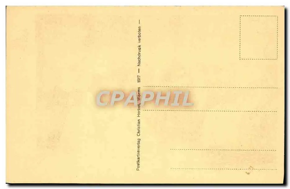 Heirat von Martin Luther mit Katharina von Bora — 13. Juni 1525 in Wittenberg — Postkartenverlag Christian Herbst, Worms 1917 - Rückseite