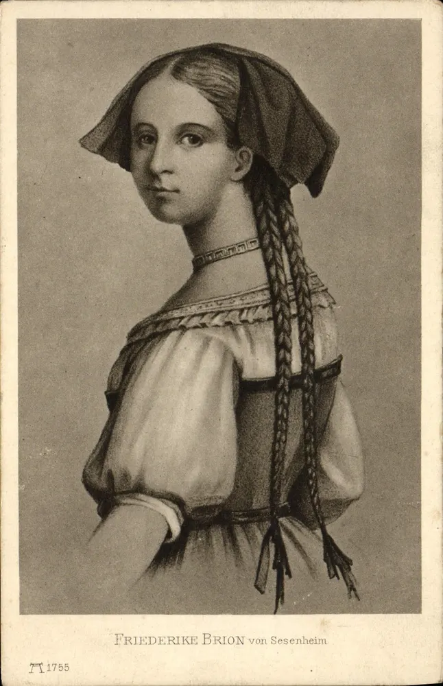 Friederike Brion von Sesenheim — retrato — F.A. Ackermann, série 148, n° 1755 - Frente