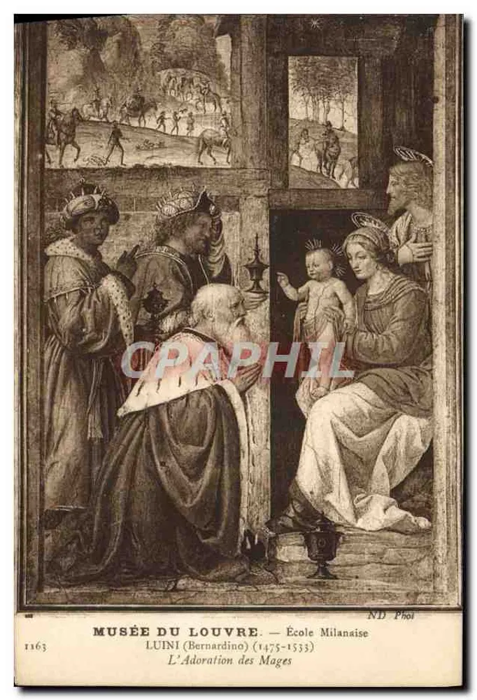 Louvre-Museum — Schule von Mailand — Die Ehrung der Weisen durch Luini (Bernardino) 1475-1533 - Vorderseite