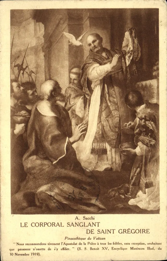 O Corporal Sangrento — Santo Gregório — Pinacoteca do Vaticano - Frente
