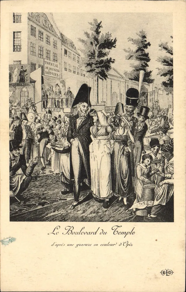 O Boulevard du Temple — segundo uma gravura a cores de Opiz — Editor ELD - Frente