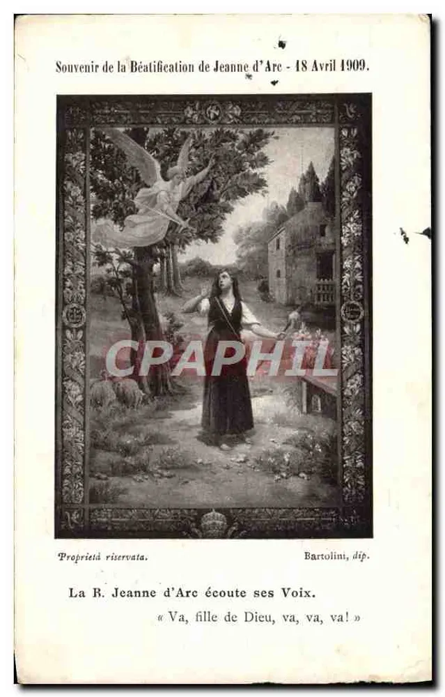 Jeanne d'Arc — scène de la béatification — éditeur Bartolini, dip. n° 1909 - Frente
