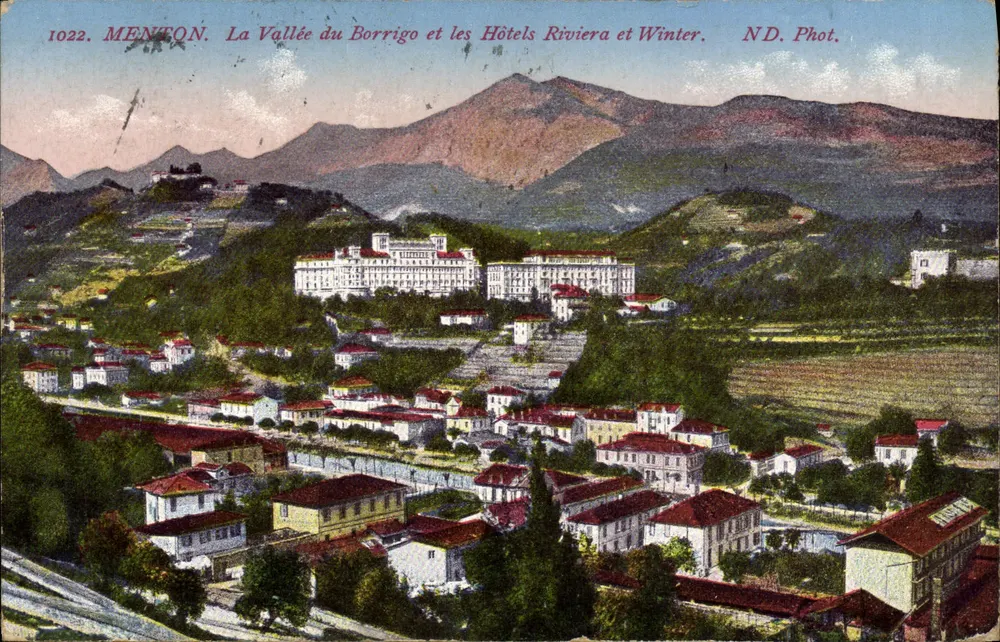 Menton. La Vallée du Borrigo und die Hotels Riviera und Winter. ND. Phot. 1022 - Vorderseite