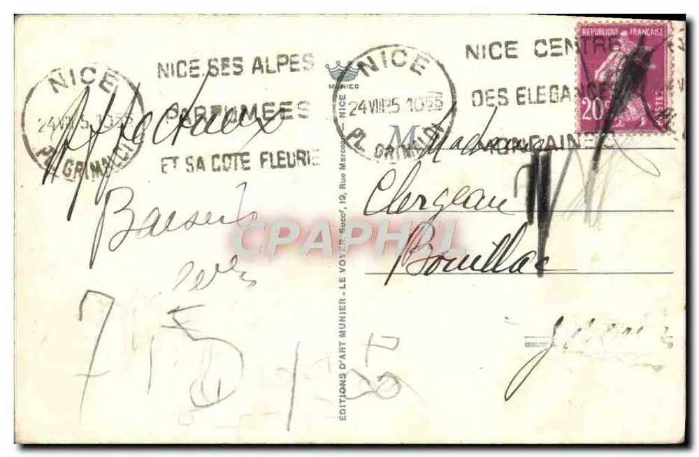 NICE — Promenade des Anglais — Éditions d'Art Munier - Verso