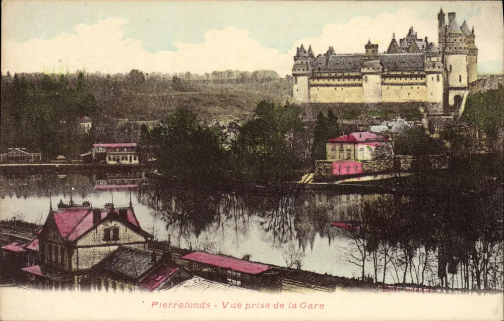 Pierrefonds - Vista tirada da Estação - Editor Simi-Aquarelle & Beguet Frères, Paris - Frente