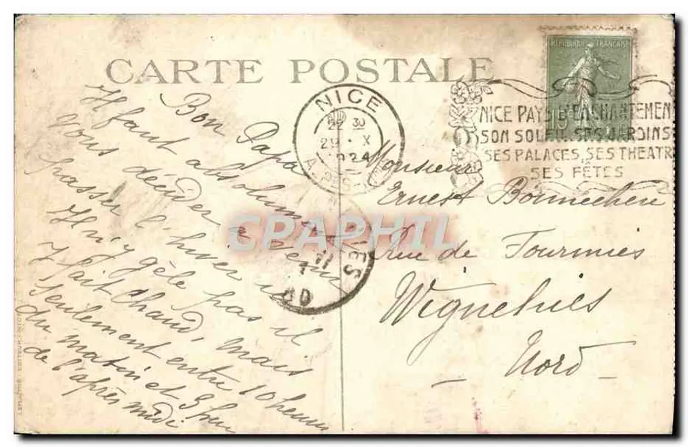 Nice — Eingang zum Hafen und Mont Boron — unbekannter Verlag, Nr. 46 - Rückseite