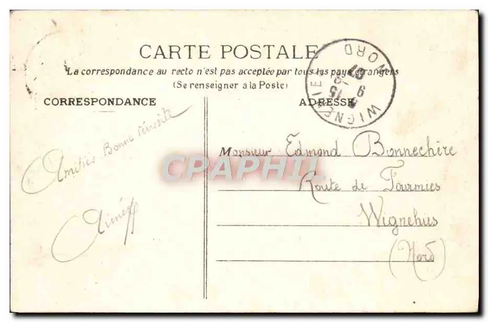 Albert (Somme) — A Villa dos Rochos — As Grutas — J. Fernet-Nicq, 13, places d'Armes, Albert - Verso
