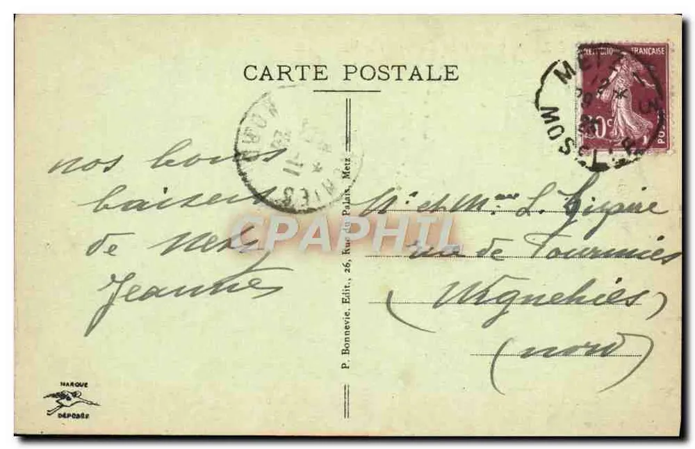 Metz - Moyen Pont - Reformierte Kirche — Foto von Ch. Bergeret, n°58 - Rückseite