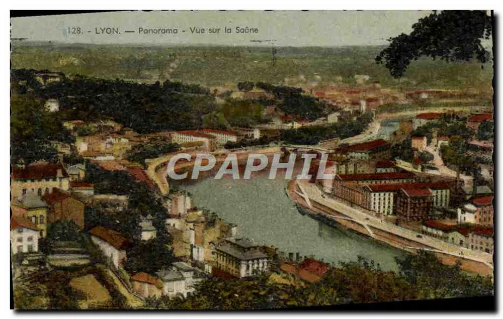 LYON — Panorama — Vista sobre a Saône — n°128 - Frente